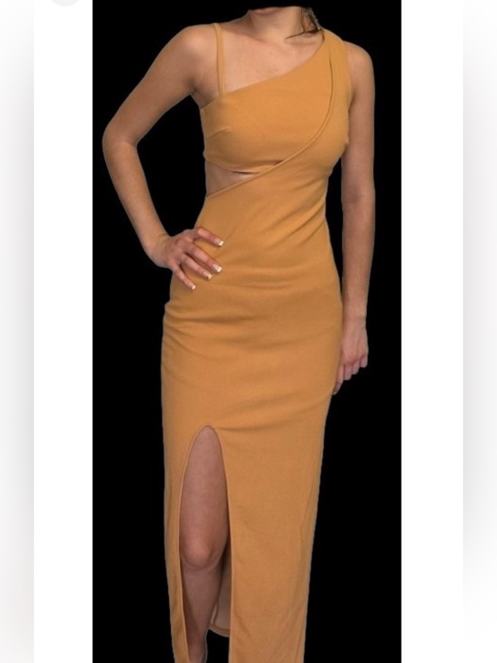 One-Shoulder Cutout Maxi Dress
